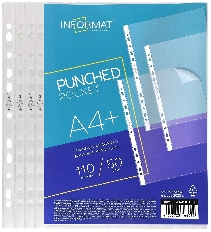 Файлы INFORMAT А4+ 110 мкм плотные вертик. прозр. гладкий 50 шт
