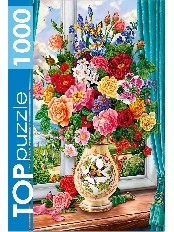 TOPpuzzle. ПАЗЛЫ 1000 элементов. ФТП1000-9853 Нежный букет цветов