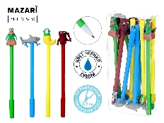 Ручка шариковая ИТАЛ.МЕМ, СИНЯЯ, пулевидный пишущий узел 0.7 мм,  пластиковый цветной корпус, сменны