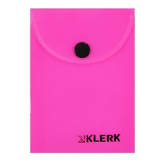 Папка-конверт на кноп А7 (75*105мм) 0,18мм KLERK Neon 241322 непрозрачная розовая