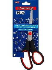 TM"Profit"Ножницы канцелярские 19 см(НЖ-6759)сталь.лезв.,двухцв.прорезин. кольца, в карт.бл,кратн 12