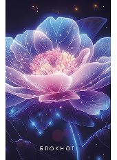 Блокнот А6 кл. 32л. "Неоновый цветок" обл. мел., скрепка