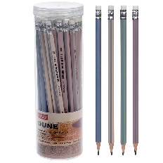 Карандаш чернографитн. Hatber Dune трехгран.корпус пластиковый 48шт. Ассорти "HB" с ластиком заточен