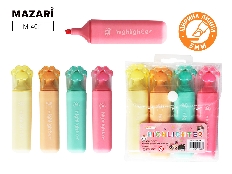 Набор текстовыделителей ЛАПКИ, 4 цвета (жёлтый, мятный, персиковый, розовый), скошенный наконечник,