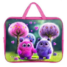 ПМД 4-20 Милые монстрики - папка менеджера А4(ручка - тесьма),п/э с диз. широкая боковинка,350х265x8