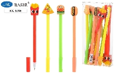 Шариковая ручка: "ФАСТ ФУД"; цветной пластиковый корпус /ассорти/, прорезиненный наконечник, цвет че