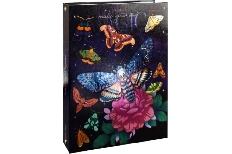 Тетрадь КЛЕТКА 120л. МОТЫЛЬКИ И ЦВЕТОК (120-2901) (на кольцах) твин-лак, холодная фольга