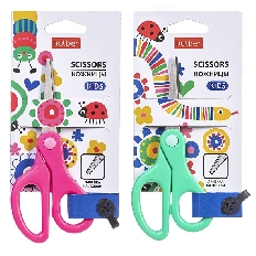 Ножницы Детские 13.5см с линейкой  Hatber-Мульти-  в инд.упак.с европодвесом