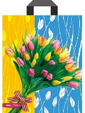 Пакет полиэтиленовый с петлевой ручкой Солнечные тюльпаны 28х34 НФ-00000762