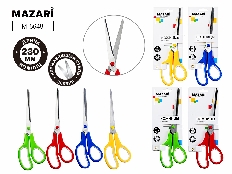 Ножницы офисные, STANDART, 230 мм, лезвия из нержавеющей стали, пластиковые ручки с эргономичными вс