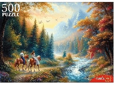 ПАЗЛЫ 500 элементов. ПАРА НА ЛОШАДЯХ В ГОРАХ (Арт. Ф500-8263)