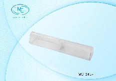 Футляр для ручек: прозрачный треугольный пластиковый корпус, силиконовый держатель.15,5*3 см.
