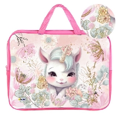 ПМД 4-22 Маленькие единорожки - папка менеджера А4(ручка - тесьма),п/э с диз.фольга, широкая боковин