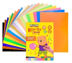 Картон цв. Каляка-Маляка СУПЕР МИКС 20 цв. 20 л. мел. неон, пастель с золотом и серебром А4- 200х280