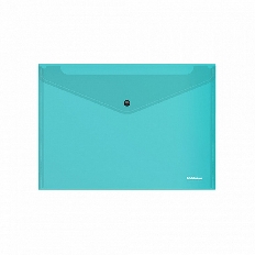 Папка-конверт на кнопке пластиковая ErichKrause® Fizzy Vivid, полупрозрачная, A4, ассорти  (в пакете