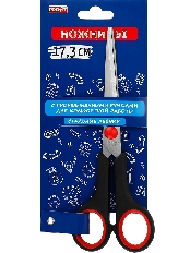 TM"Profit"Ножницы канцелярские 17,3 см(НЖ-6970)сталь.лезв.,двухцв.прорезин.кольца, в карт.бл,кратн12