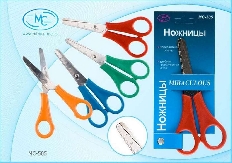 Ножницы-линейка: пластиковые ручки, лезвие с линейкой, длина ножниц 13cm, лезвие 6,0cm.