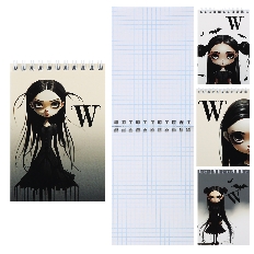 Блокнот А6 (97*141) 40л клетка дв спир обл мягк карт КОКОС Baby girl horror 241466 асорти 4 вида