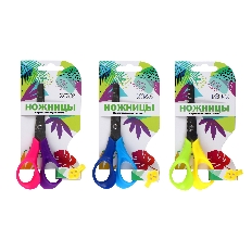 Ножницы 125мм детские с линейкой  КОКОС 171434 европодвес ассорти 3 вида