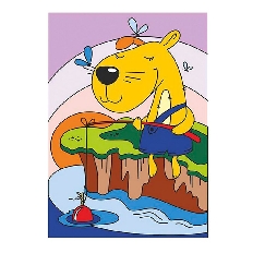 Ркн-009 Картина по номерам для малышей "Смелый рыбак"