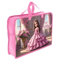 ПТ-14-4  Юная принцесса  - папка печать на пластике А4 с ручками(тесьма), дизайн с двух сторон