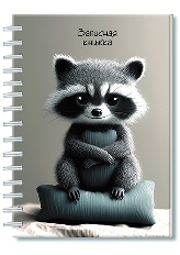 Записная книжка А6 на гребне 7БЦ,100л. "Енотик"