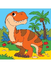 Холст с красками 15х15 см. Хитрый динозаврик (Арт. Х-7422)