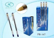 Ручка шариковая:"PIANO CRYSTAL", прозрачный пластиковый корпус, колпачок с клипом; цвет чернил-синий