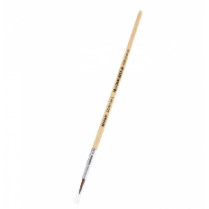 Кисть художественная M-5105, из волоса белки, №5, круглая, обойма обжимная, ручка деревянная