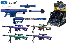 Авторучка шариковая детская: "BARRETT M82"; цветной корпус /ассорти/, выполнен в форме снайперской в