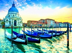 Холст с красками по номерам 22х30 см. Венеция. Вид на Гранд-канал (Ат. HS237)