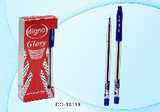 Ручка шариковая с чернилами на масляной основе:  DIGNO "GLORY"; прозрачный пластиковый корпус, синий