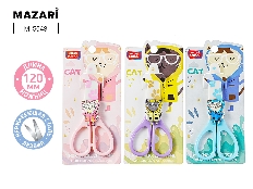 Ножницы детские CAT, 120 мм, лезвия из нержавеющей стали, с защитным футляром, пластиковые ручки, ас