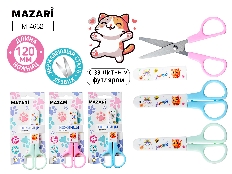 Ножницы детские CAT, 120 мм, лезвия из нержавеющей стали, с защитным футляром, пластиковые ручки, ас