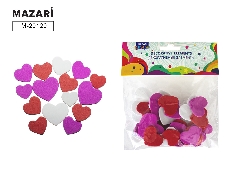 Декоративные элементы из EVA, HEART 2, на клеевом слое, микс цветов, ОПП- упаковка