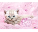 КН-4 Котёнок на розовом- коврик настольный, 339*244 мм