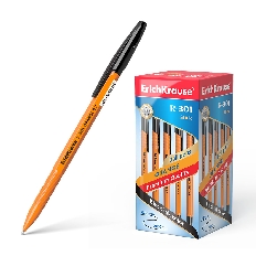 Ручка шариковая ErichKrause® R-301 Orange Stick 0.7, цвет чернил черный (в коробке по 50 шт.)