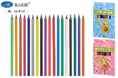 Набор цветных карандашей: "АВОКАДО"; пластиковые; шестигранный корпус; цветная упаковка с рисунком /