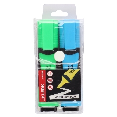 Набор текстовыделителей 2цв 1-5мм KLERK DAY to DAY 216706 гол зел