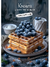 Книга для записи кулин. рецептов. А5, 80л. ВАФЛИ С ЧЕРНИКОЙ (80-1752) (7БЦ, гл.ламин., цв.мел.обл)