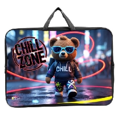 ПМД 3-20-4 Мишка на чилле - папка менеджера А3(ручка - тесьма),п/э с диз., широкая боковинка, 475х34