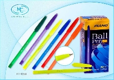 Ручка шариковая PT-1158 на масляной основе,"Piano",яркий,цветной,полупрозрачно- флюорисц. корпус,