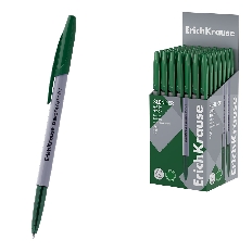Ручка шариковая ErichKrause Slender Stick Grey 0.7, Super Glide Technology, цвет чернил зеленый (в к