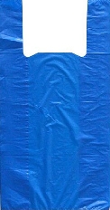 Пакет полиэтиленовый майка Голубая (25+12x45) МАЙ02147