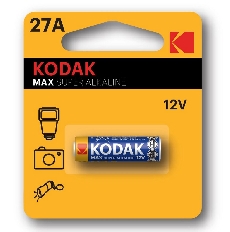 Батарейка Kodak 27A-1BL MAX SUPER Alkaline [K27A-1, GP27A, MN27] (60/240/28800)