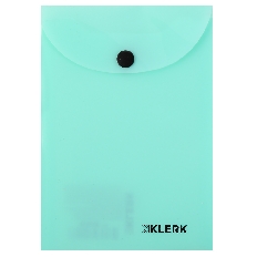 Папка-конверт на кноп А6 (115*165мм) 0,18мм KLERK Pastel 253518 непрозрачная мята