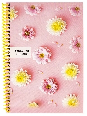 Записная книжка А5, 80л. НЕЖНЫЕ БУТОНЫ (80-0597) на спирали, обл. мелов. картон