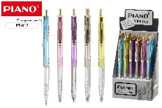 Автоматическая шариковая ручка с чернилами на масляной основе:"Piano"; прозрачный цветной корпус, кл