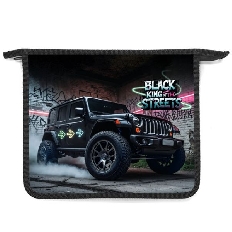 ПТ- 73 Чёрный джип -папка д/тетр. А5 на молнии, дизайн с двух сторон