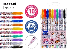 Набор ручек гелевых с блёстками MEOW, с ароматизированными чернилами, 10 цв., пулевидный пиш.узел 0.